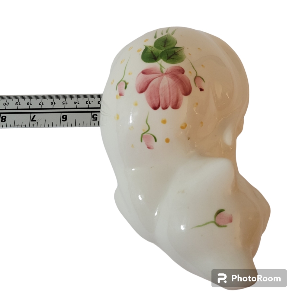 Vintage Sleeping Kitty Cat Figurine Hand Painted Flowers - Picture 11 of 11